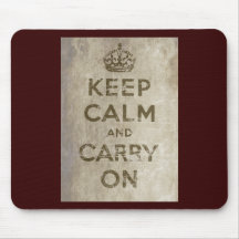 Vintage Keep Calm And Carry On Mousepad
