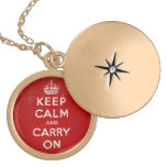 Vintage Keep Calm and Carry On Pendant Necklace