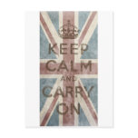 Vintage Keep Calm And Carry On postcards