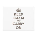 Vintage Keep Calm And Carry On postcards