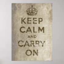 Vintage Keep Calm And Carry On Print