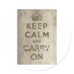 Vintage Keep Calm And Carry On Sticker