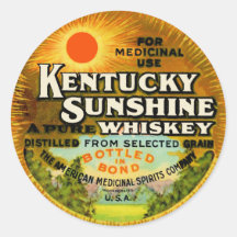 Vintage Kentucky Whiskey Label Round Stickers