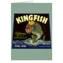 Vintage Kingfish California Green Asparagus Label Cards
