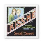 Vintage Kiss-me Seald Sweet Fruit Crate Label magnets