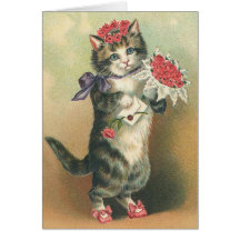 Vintage Kitten Birthday Card