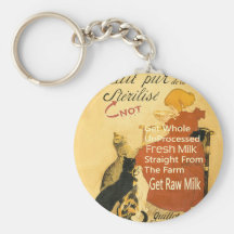Vintage Kitten Milk Poster Key Chain