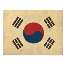 Vintage Korea Flag Post Cards