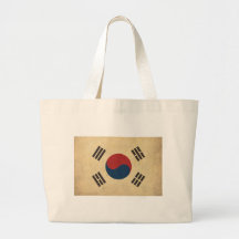 Vintage Korea Flag Tote Bags