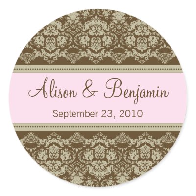 Vintage Lace Wedding Invitation Seal blush pink Sticker by 
