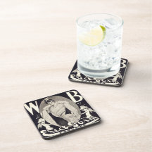 Vintage lady corsets advert beverage coasters