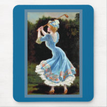 Vintage Lady Golfing Mousepad