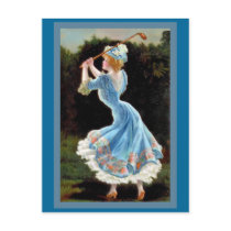 Vintage Lady Golfing Post Cards
