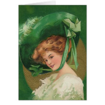 Vintage Lady in Green Card