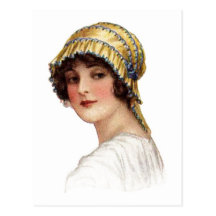 Vintage Lady Wearing Bonnet Postcard