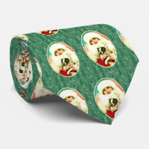 Vintage Lady with Boston Terrier Neckties