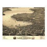 Vintage Lake Geneva Map Post Card