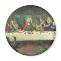 Vintage Last Supper with Jesus Christ and Apostles Fridge Magnet