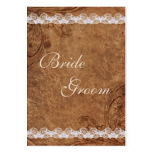 Vintage Leather and  Lace Table Number Card Business Card
