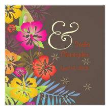 Vintage/Leis/Luau/hibiscusWedding Invitations