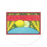 Vintage Lemon Barley Water Label Sticker