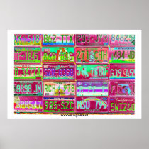 vintage license plates poster