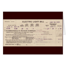 Vintage Light Bill & Toaster Ad Card