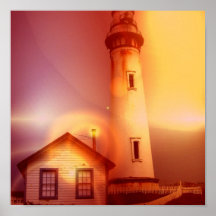 Vintage Lighthouse Poster Print