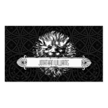 Vintage Lion Black & White Unique Business Cards