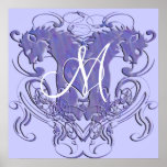 Vintage Lions with Swirls 4 Heads and Circle Swirl posters