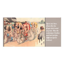 Vintage Litho Drawing Bicycle Race