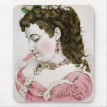 Vintage Lithograph Portrait Mouse Pad