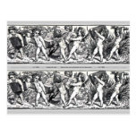 Vintage Little Book Carrying Cherubs Bookmark Post Cards