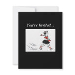Vintage Little Girl Walking With Purse invitations
