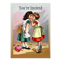 Vintage Little Girls Doll Quarrel Personalized Announcement
