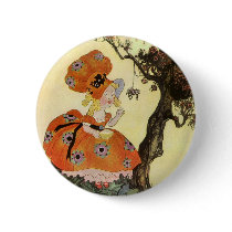 Vintage Little Miss Muffet w Spider Nursery Rhyme Buttons