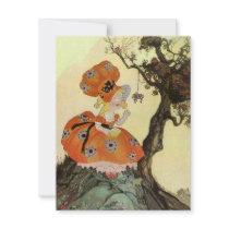 Vintage Little Miss Muffet w Spider Nursery Rhyme Invitations