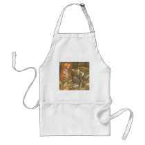 Vintage Little Red Riding Hood and Wolf in Forest Apron