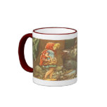 Vintage Little Red Riding Hood and Wolf in Forest Mug