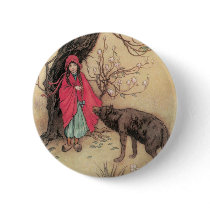 Vintage Little Red Riding Hood by Warwick Goble Button