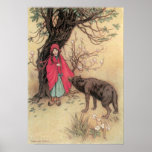 Vintage Little Red Riding Hood by Warwick Goble Posters