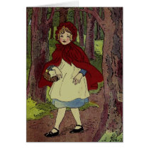 Vintage Little Red Riding hood Illustration Greeting Card