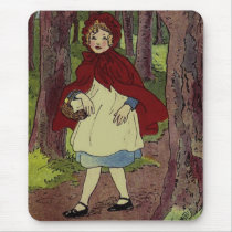 Vintage Little Red Riding hood Illustration Mouse Pads
