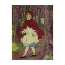 Vintage Little Red Riding hood Illustration Post Card
