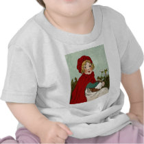 Vintage Little Red Riding Hood Illustration T-shirt