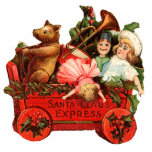 Vintage Little Red Wagon Christmas ornament photo sculptures