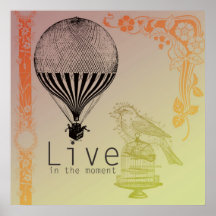 Vintage Live in the Moment Print