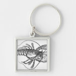 Vintage Lobster illustration Keychain