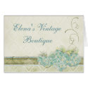 Vintage Look Aqua Hydrangea, Correspondence Note cards