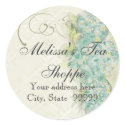 Vintage Look Aqua Hydrangea - Stickers